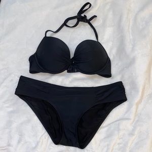 Aerie Pushup Black Bikini Set